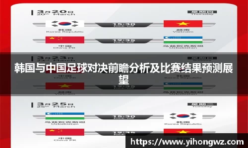 韩国与中国足球对决前瞻分析及比赛结果预测展望